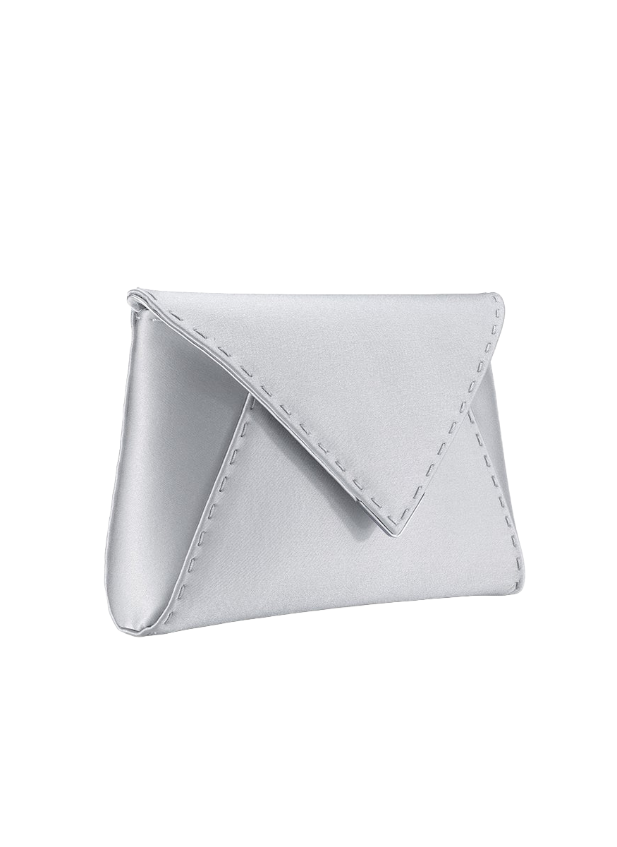 Lee Small Satin Clutch in Platinum - Tyler Ellis