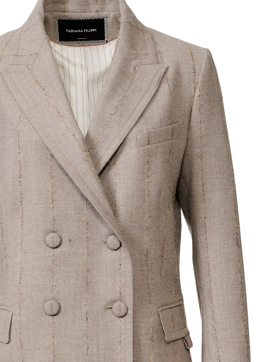 Pinstripe Flannel Double Breasted Jacket - FABIANA CONSIGNMENT