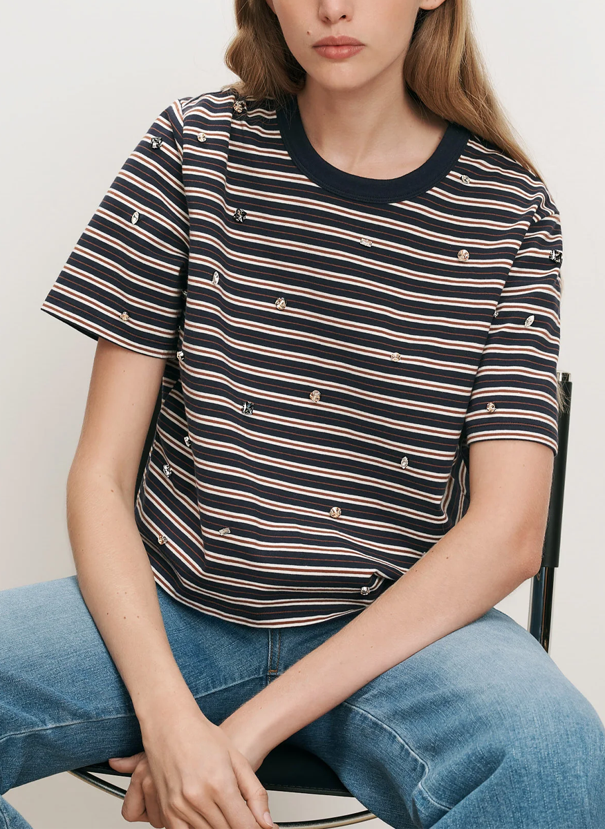 Sebastian Rhinestone T-Shirt - Veronica Beard