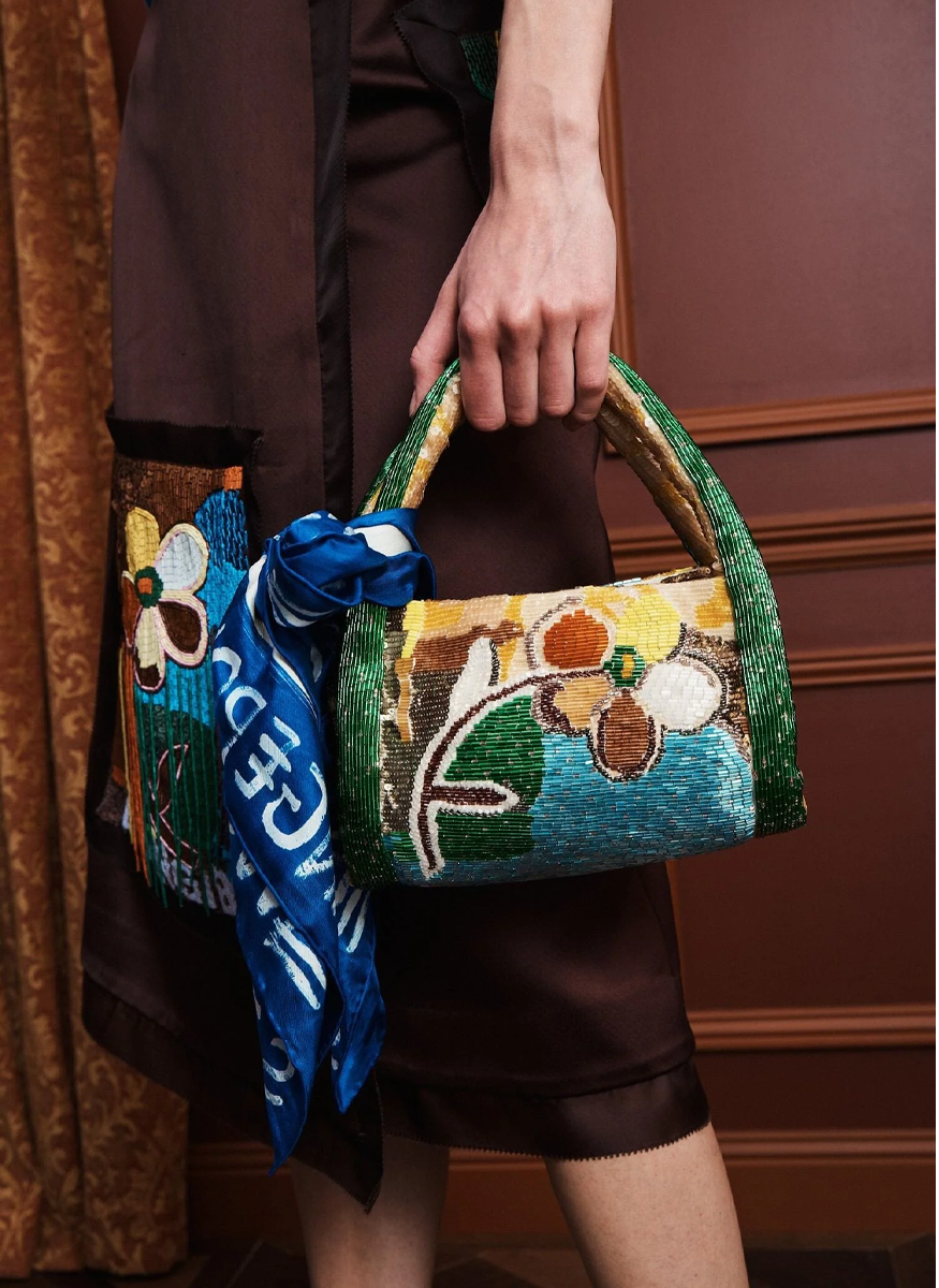 Limelight Beaded Barrel Bag - Alémais