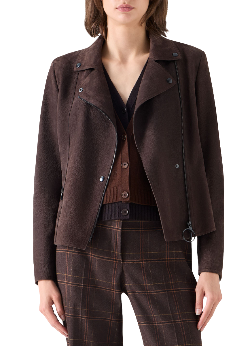 Motorbike Jacket In Lamb Suede - Akris Punto