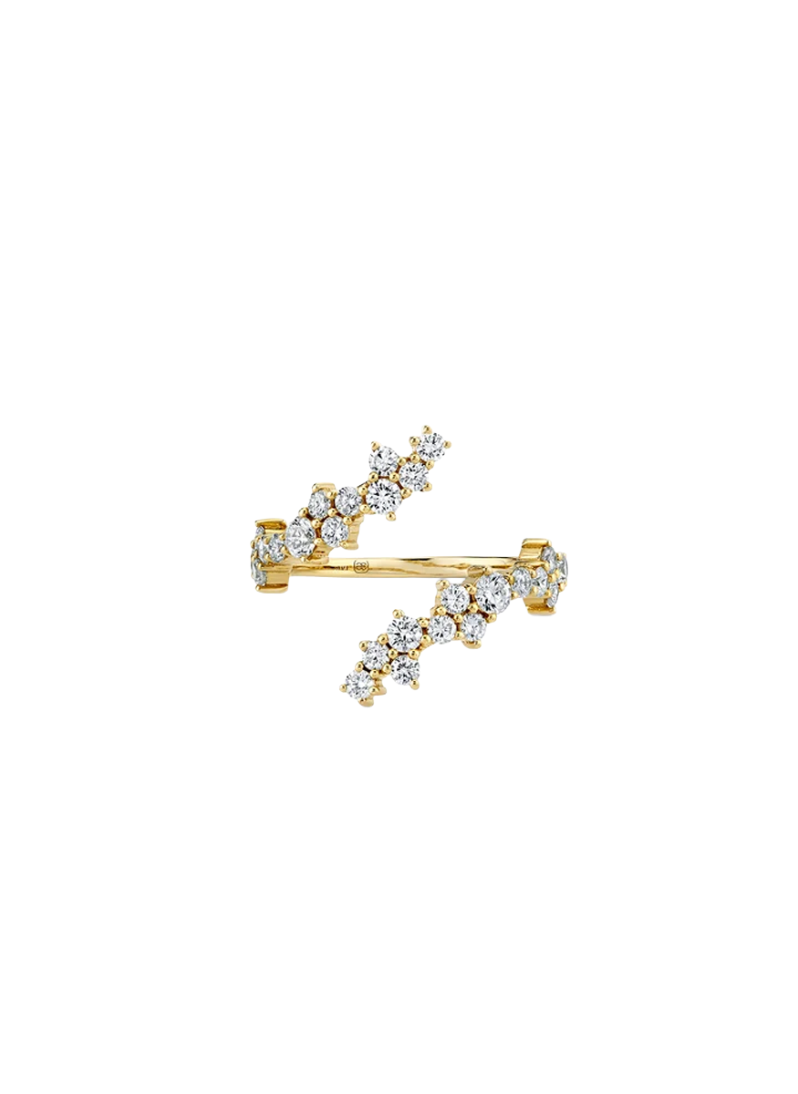 Gold & Diamond Cocktail Wrap Ring - Sydney Evan