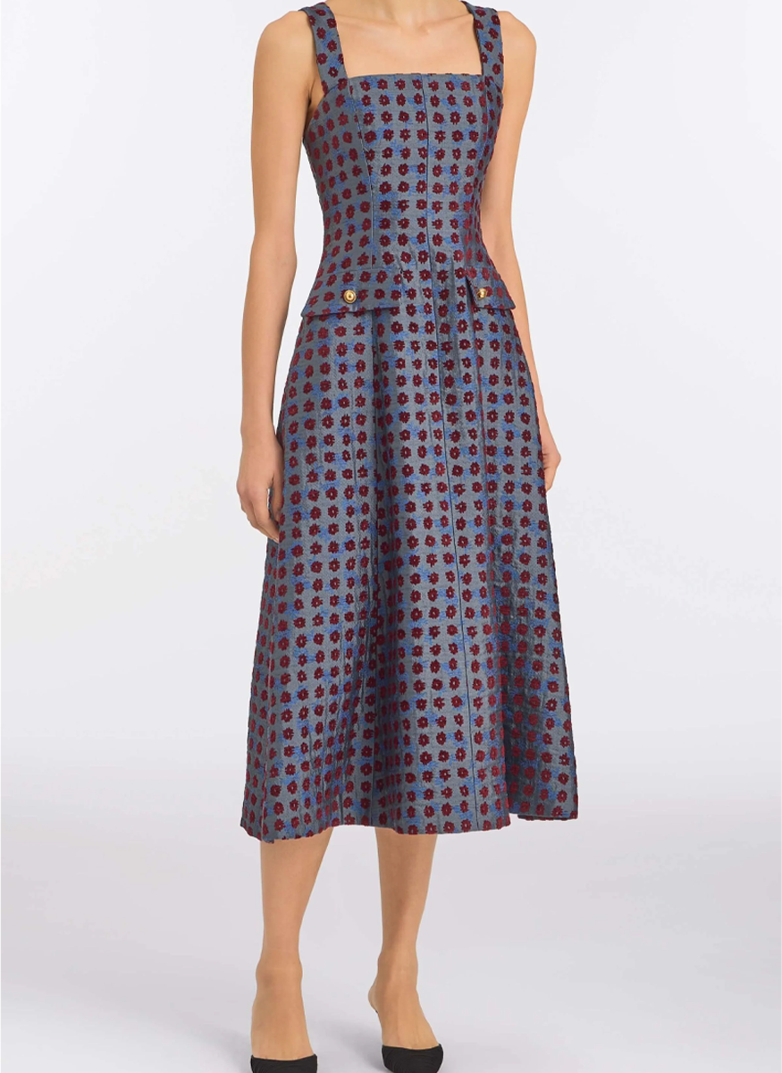 Birdie Teal Tapestry Midi Dress - Markarian