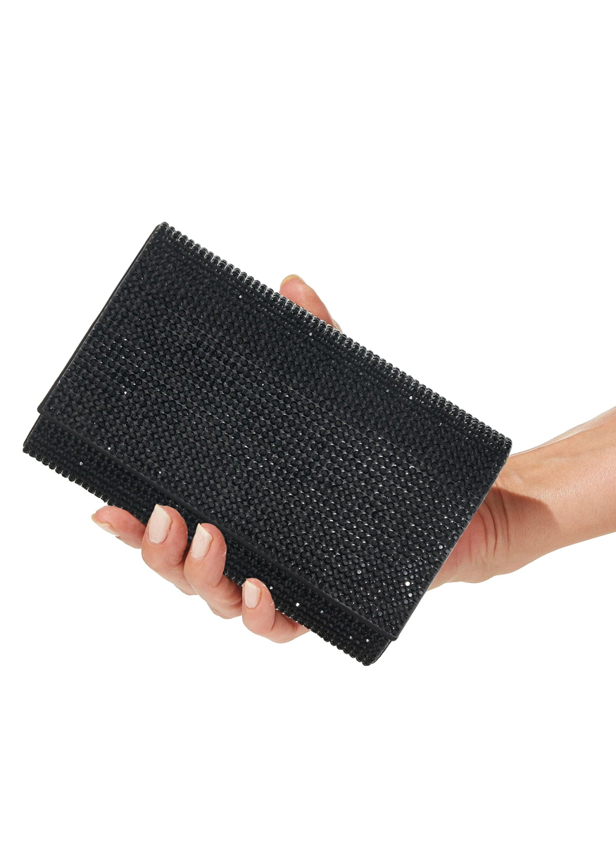 Fizzy Crystal Clutch in Black - Judith Leiber Couture
