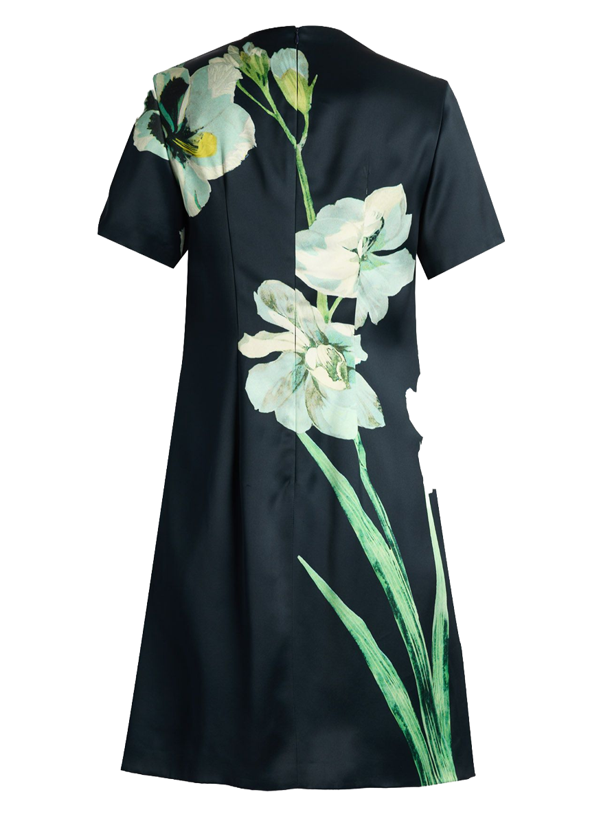 Floral Duchess Short Sleeve Mini Dress - Erdem
