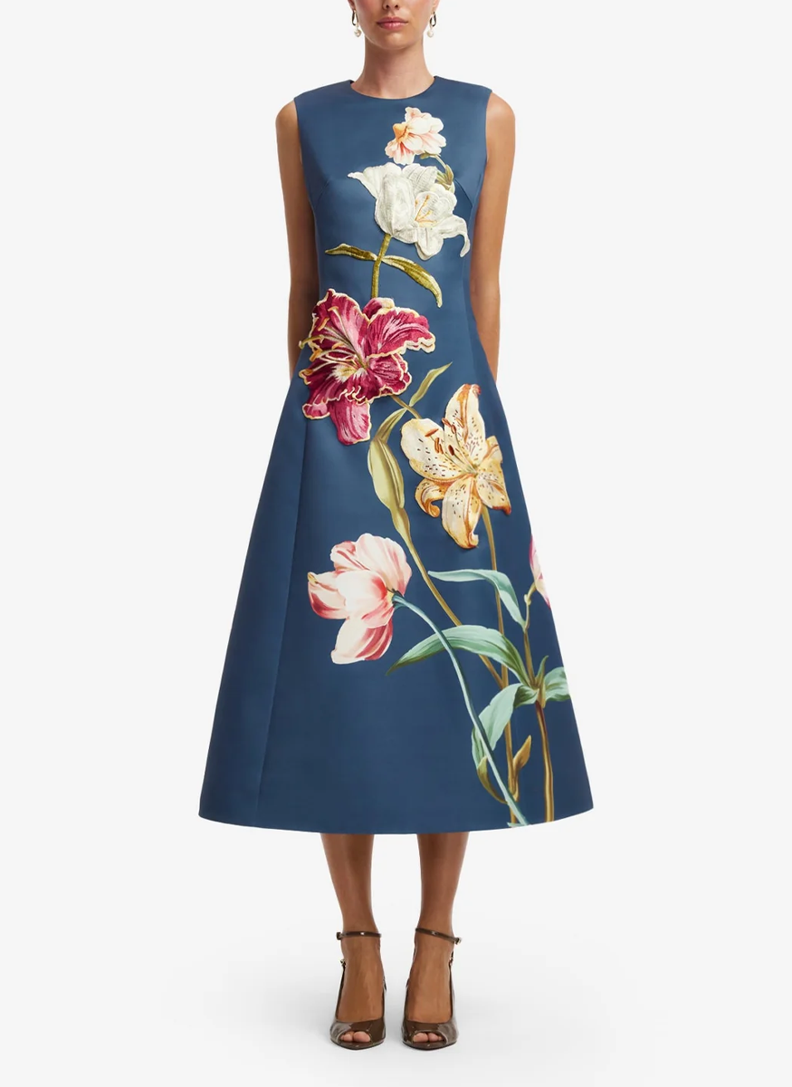 Cleo Embroidered Sleeveless Midi Dress - Leo Lin