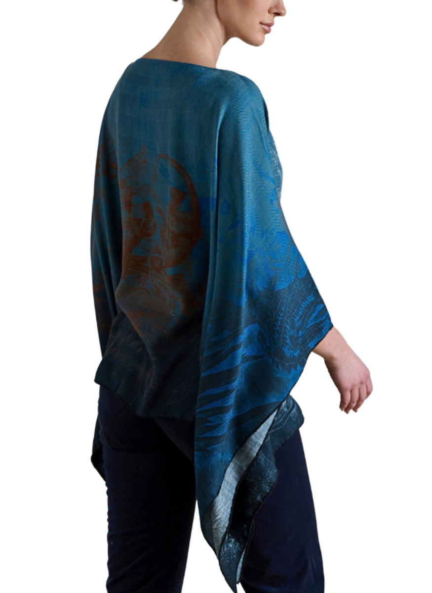 Safari Cashmere Printed Poncho - Rani Arabella