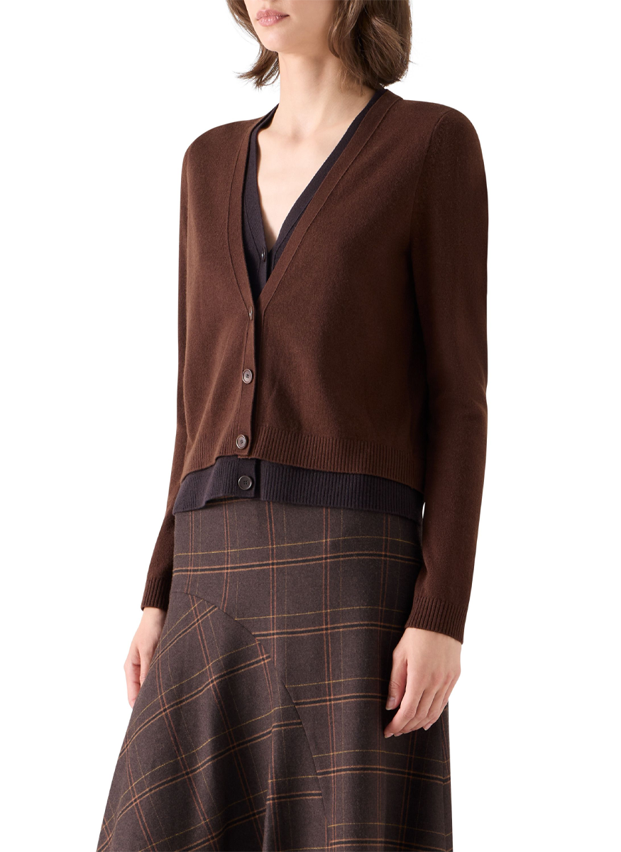 Wool Cashmere V-Neck Cardigan - Akris Punto