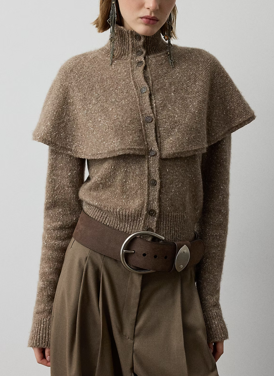 Cashmere Donegal Cape Cardigan Sweater - Ralph Lauren Collection