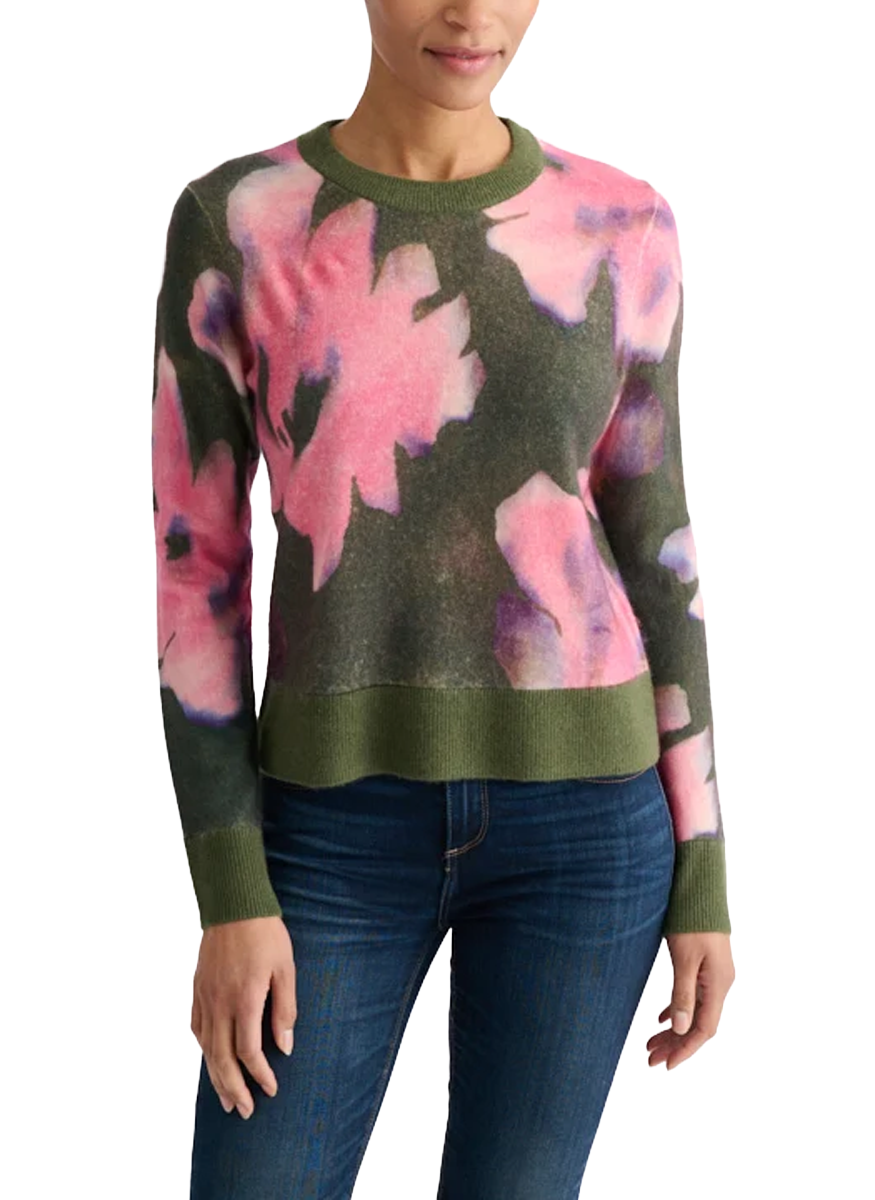Highland Blooms Print Crew - Kinross Cashmere