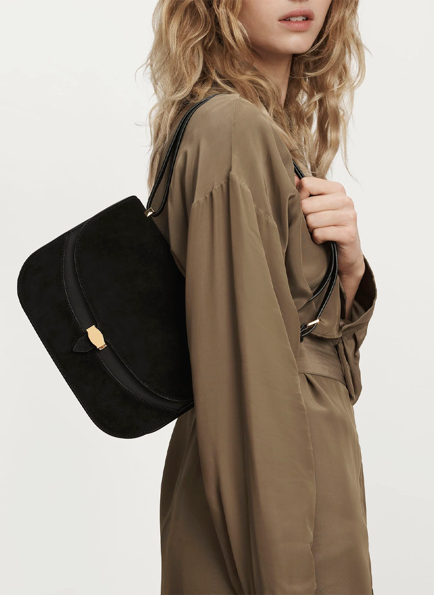 Dash Saddle Bag in Black - Veronica Beard
