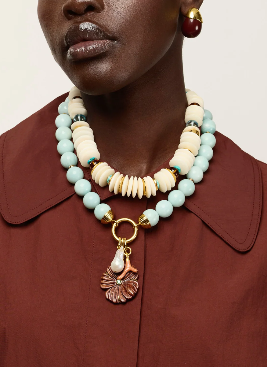 Desert Bloom Necklace In Amazonite - Lizzie Fortunato