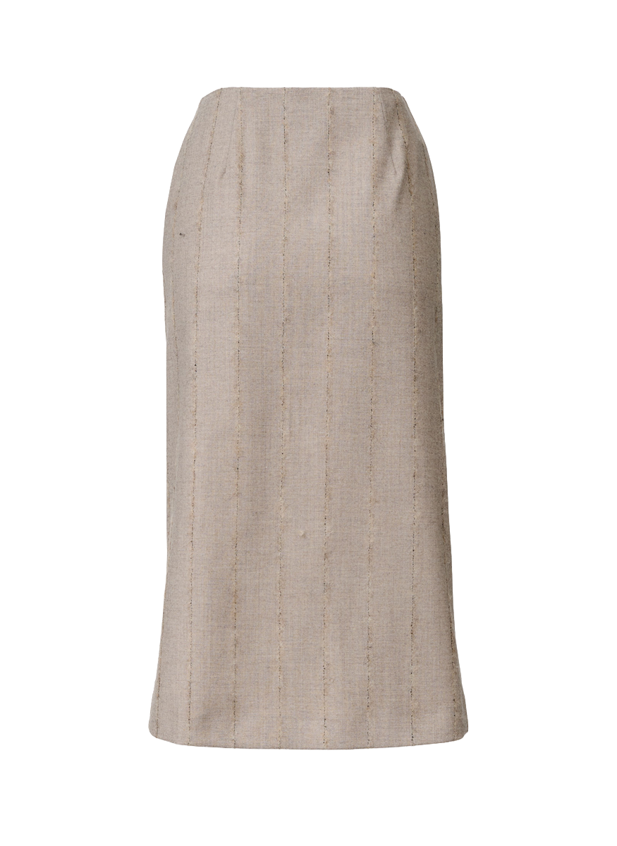 Pinstripe Flannel Pencil Skirt - Fabiana Filippi