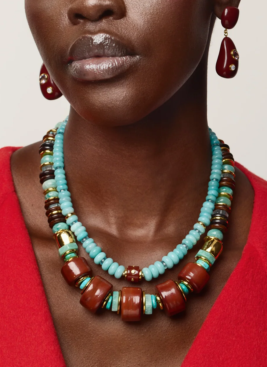 Granada Necklace, Rosewood - Lizzie Fortunato