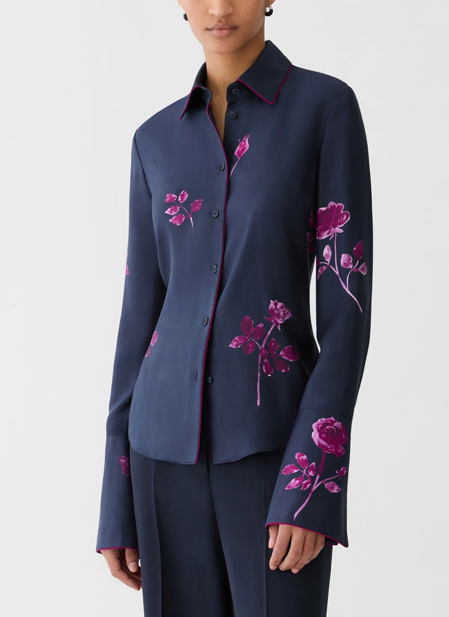 Long Sleeve Blouse with French Cuff - Lafayette 148 New York