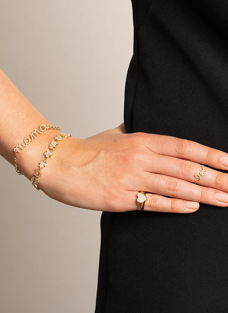 Gold & Diamond Small Multi-Icon Bracelet - Sydney Evan