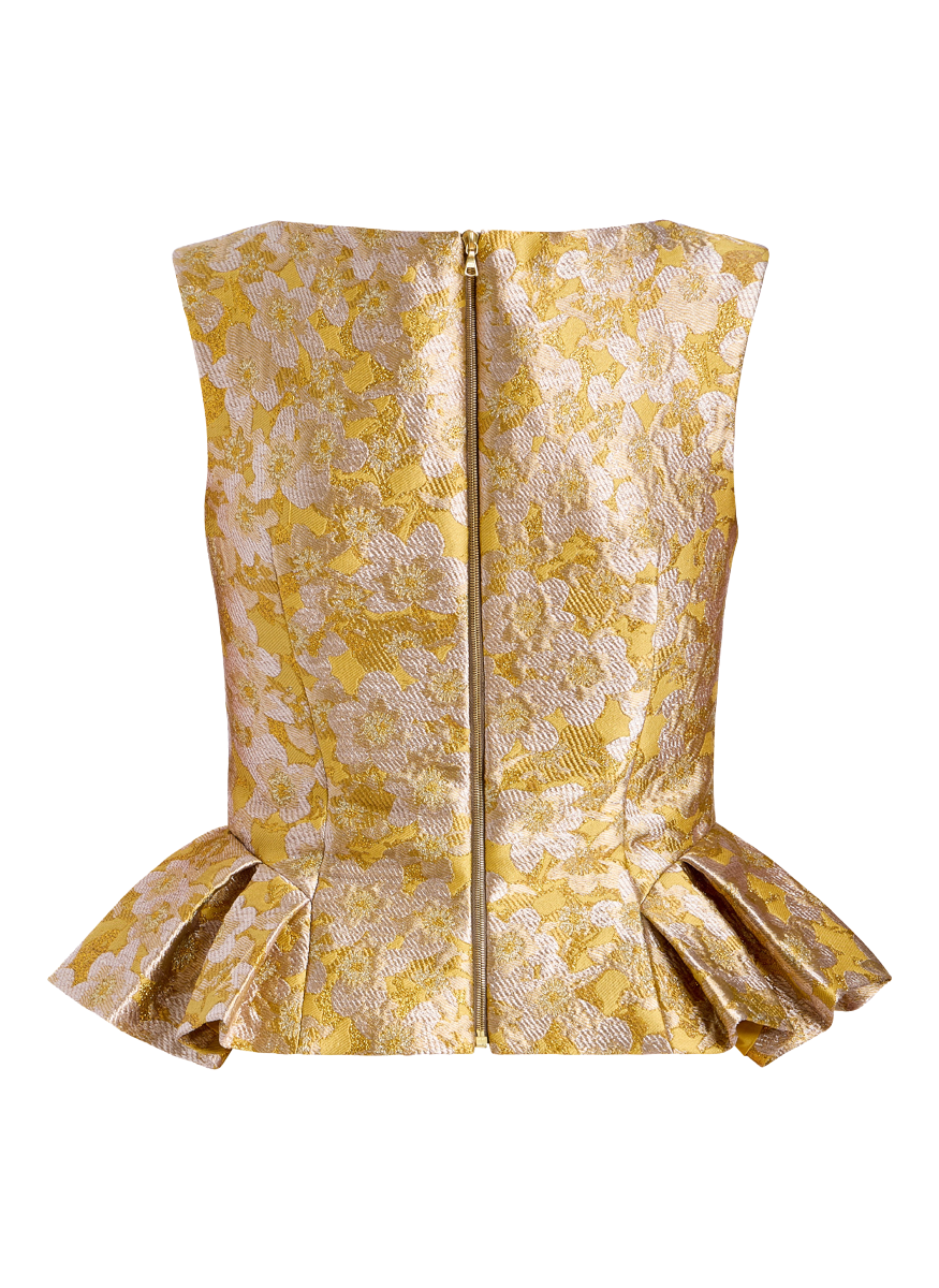 Jasminium V-Neck Pleated Peplum Top - Markarian