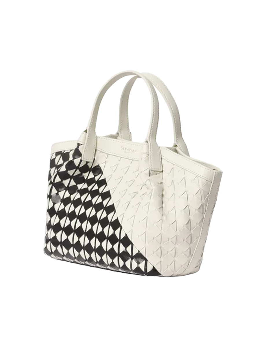 Mini Secret Mosaico Bag in Mestieri D'arte Black - Serapian