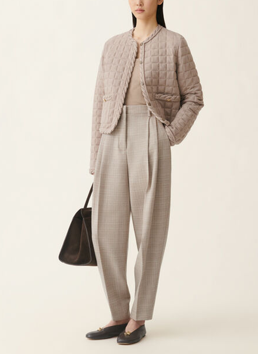 Square Quilted Platinum Jacket - Fabiana Filippi