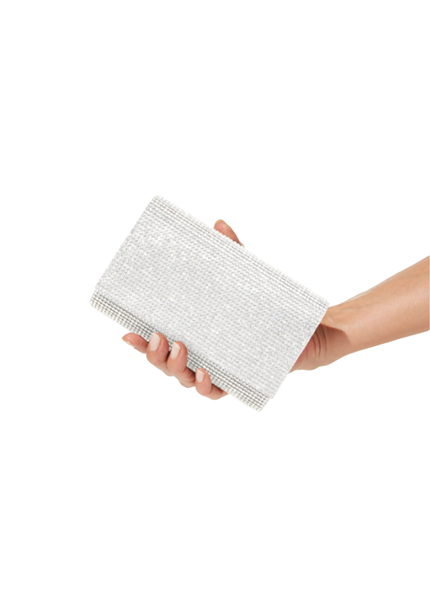 Fizzy Crystal Clutch in Silver - Judith Leiber Couture