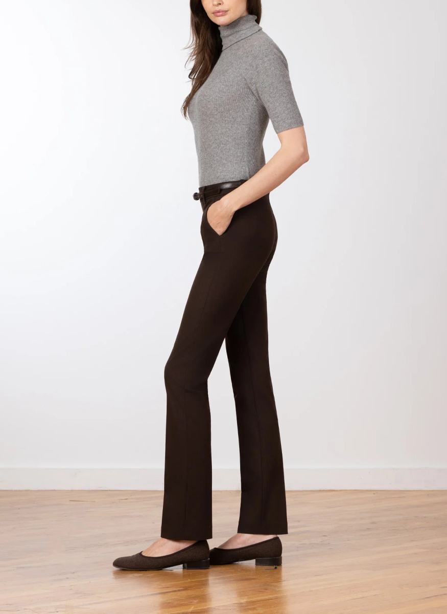 Romeo Flannel Pant in Brown - Avenue Montaigne