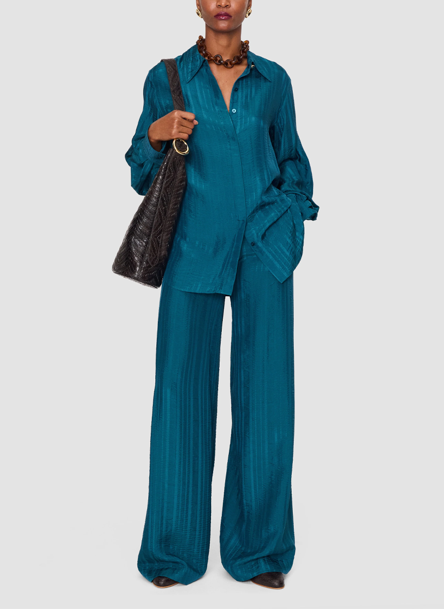 Dijon Silk stripe Trousers - Joseph