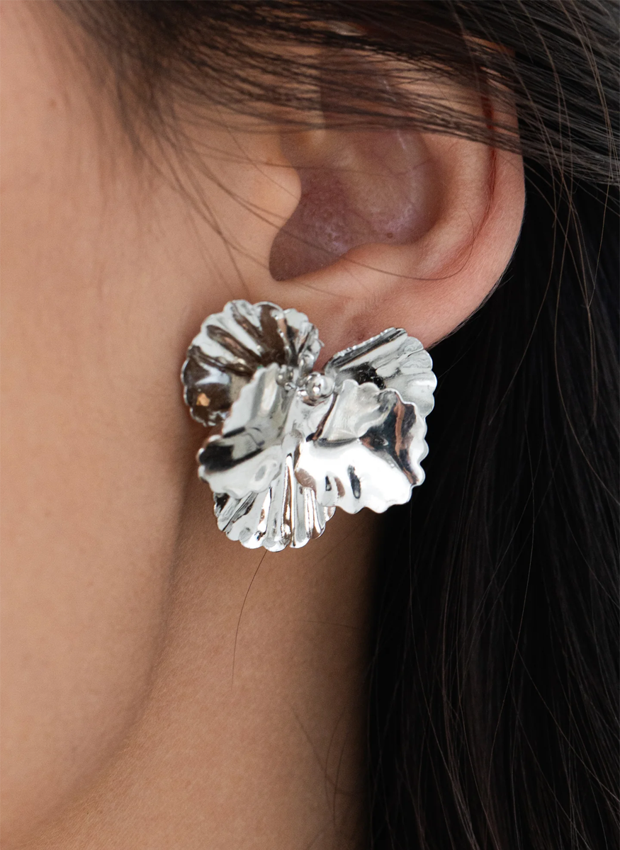 Pansy Earrings in Silver - Jennifer Behr