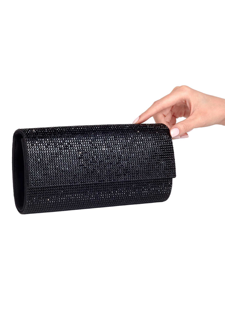 Perry Crystal Clutch in Black - Judith Leiber Couture