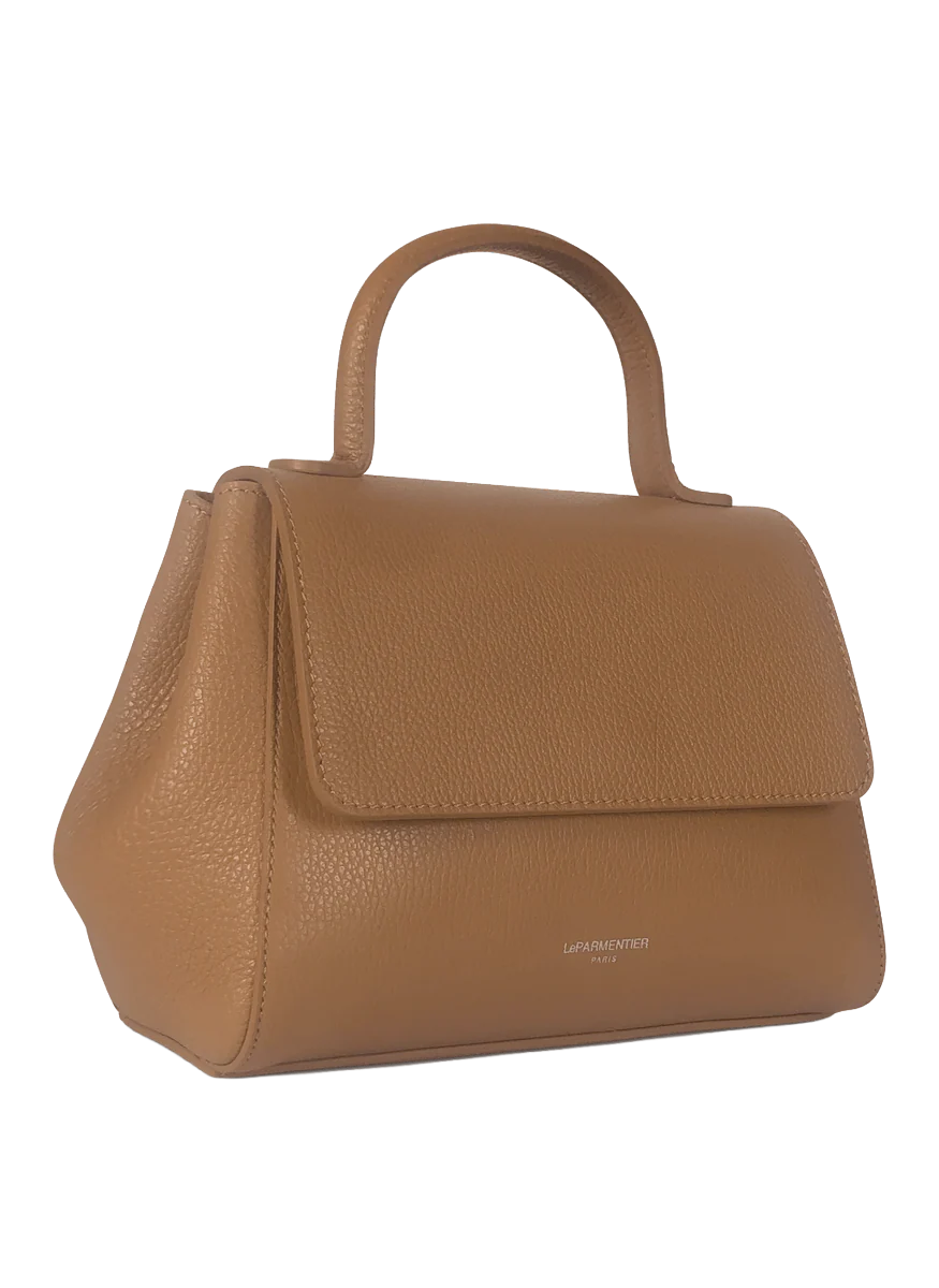Ladyfinger Top Handle Ladybag with Strap in Cognac - LEPARMENTIER