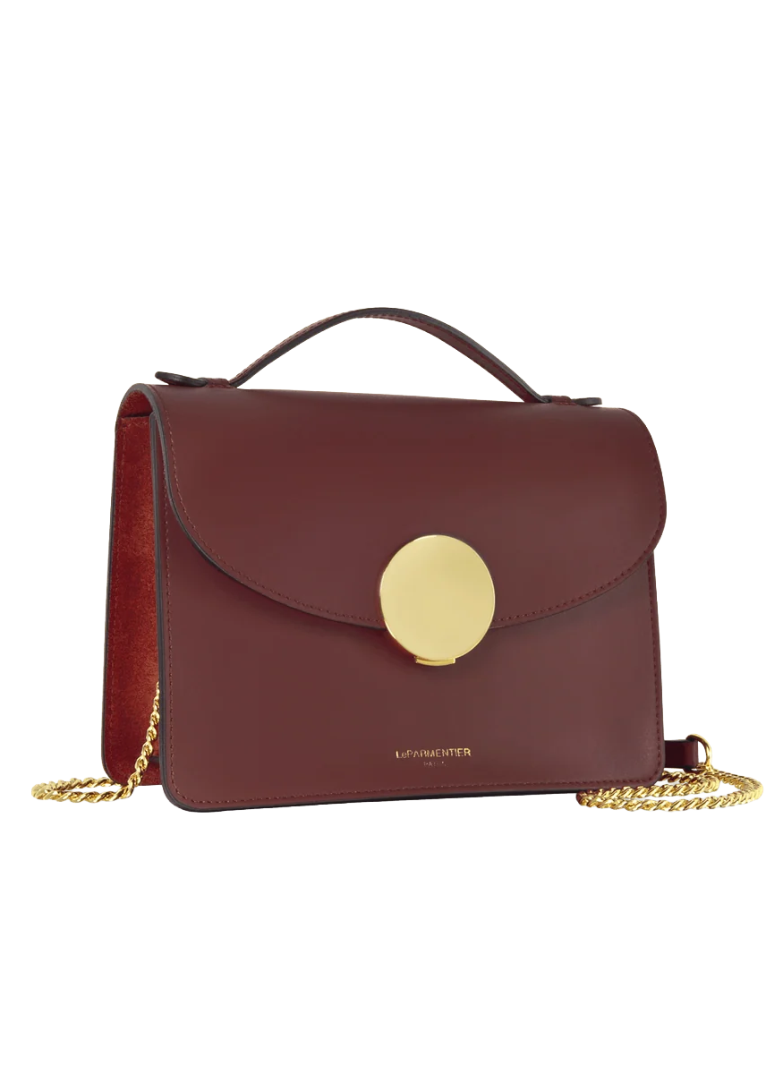 Odina Top Handle Shoulder Bag in Dark Cherry - LEPARMENTIER