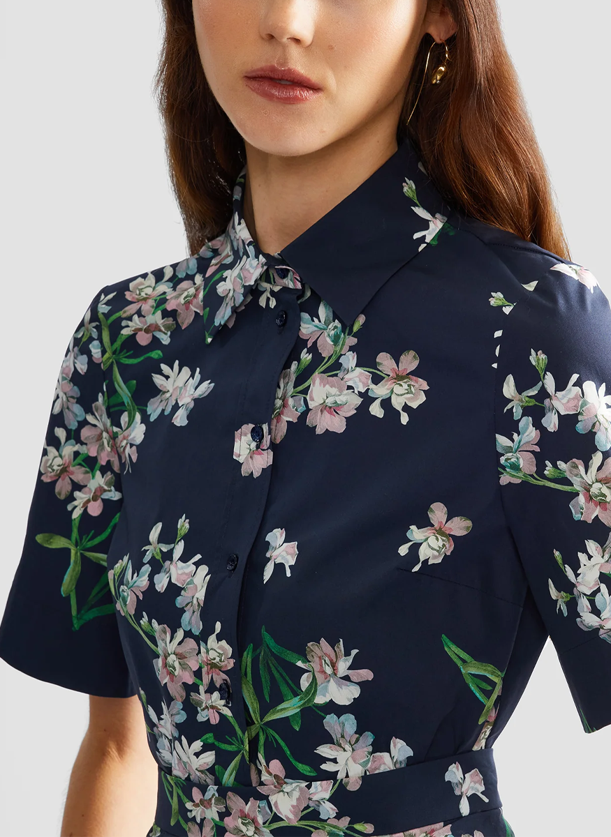 Floral Cotton Short Sleeve Shirt - Erdem