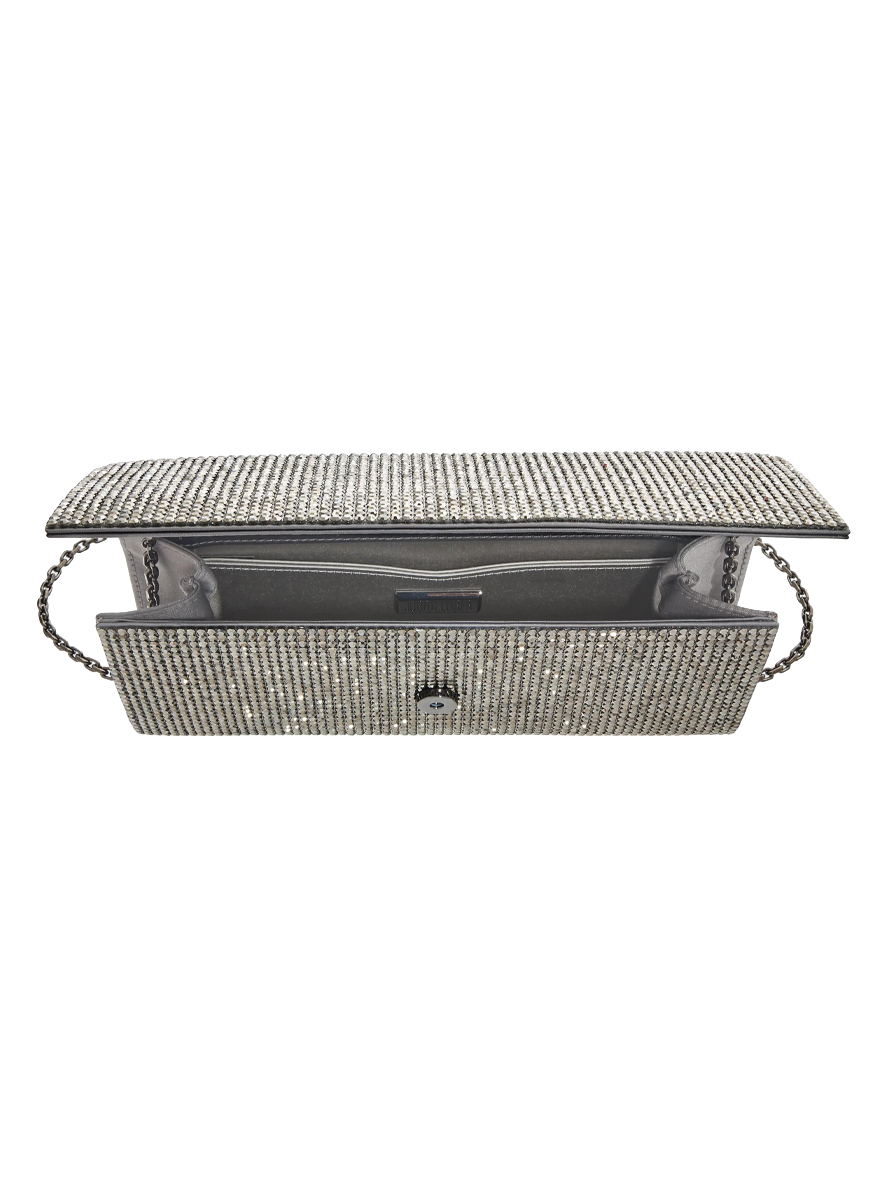 Perry Crystal Clutch in Gray - Judith Leiber Couture