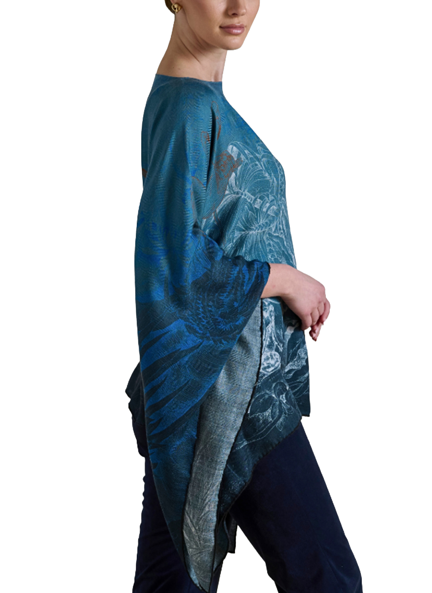 Safari Cashmere Printed Poncho - Rani Arabella
