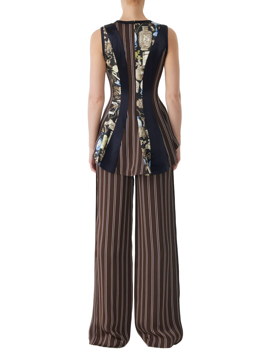 Striped Straight Leg Mid-Rise Trousers - Jason Wu Collection