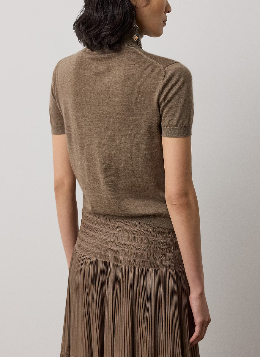 Cashmere Short-Sleeve Turtleneck Sweater - Ralph Lauren Collection