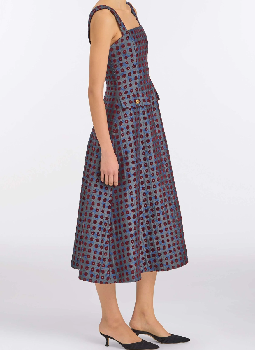 Birdie Teal Tapestry Midi Dress - Markarian