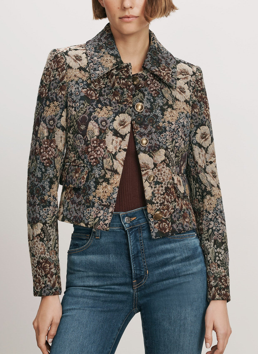 Wilde Brocade Jacket with Removeable Collar - Veronica Beard
