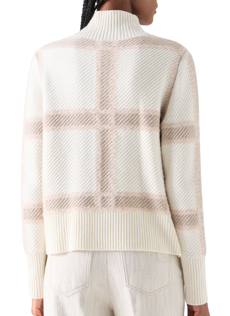 Intarsia Plaid Knit Sweater - Akris Punto