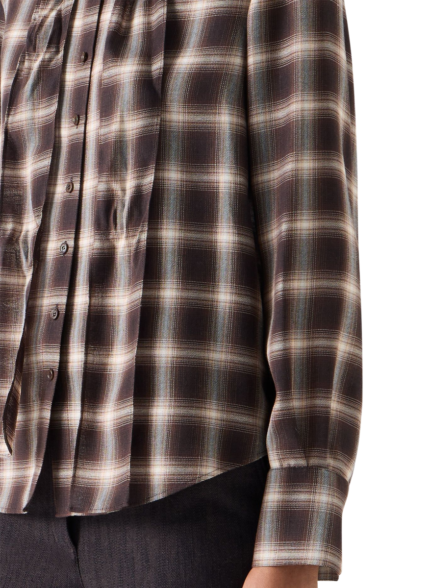 Plaid In Techno-Wool Blouse - Akris Punto