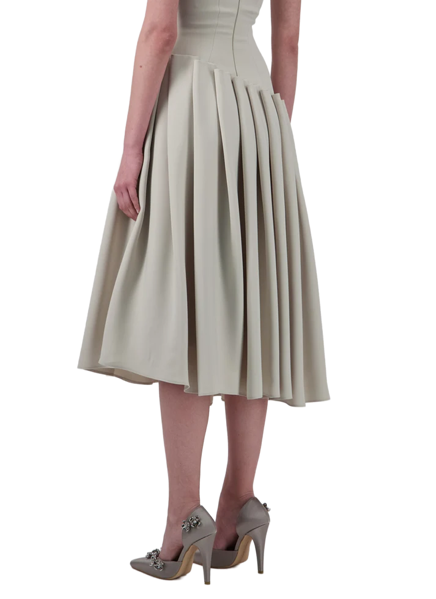 Assymetrical Crepe Pleated Midi Dress - Georges Hobeika