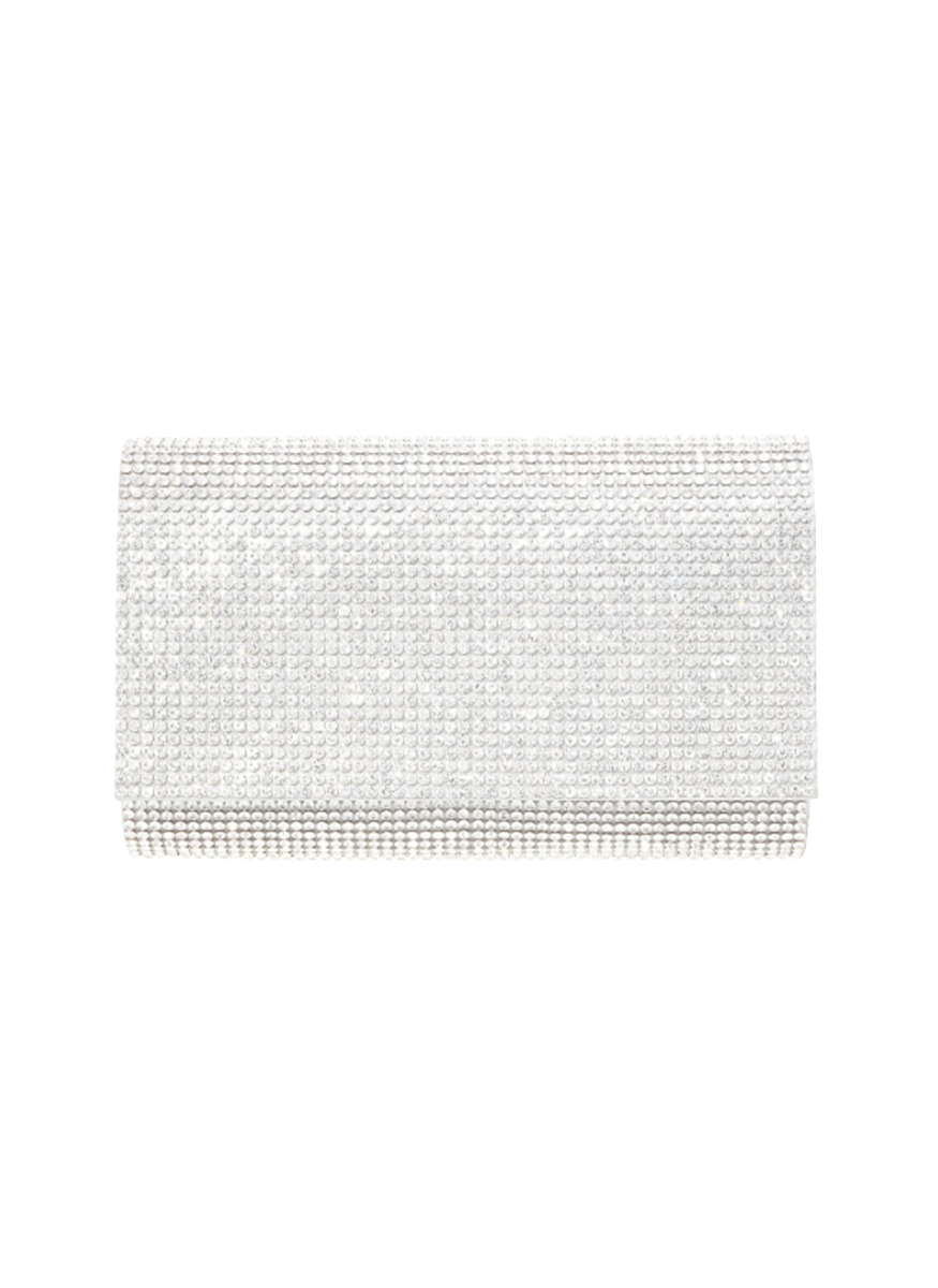 Fizzy Crystal Clutch in Silver - Judith Leiber Couture