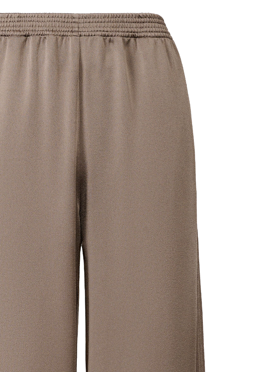 Enver Satin Wide Leg Trousers in Falcon - Fabiana Filippi