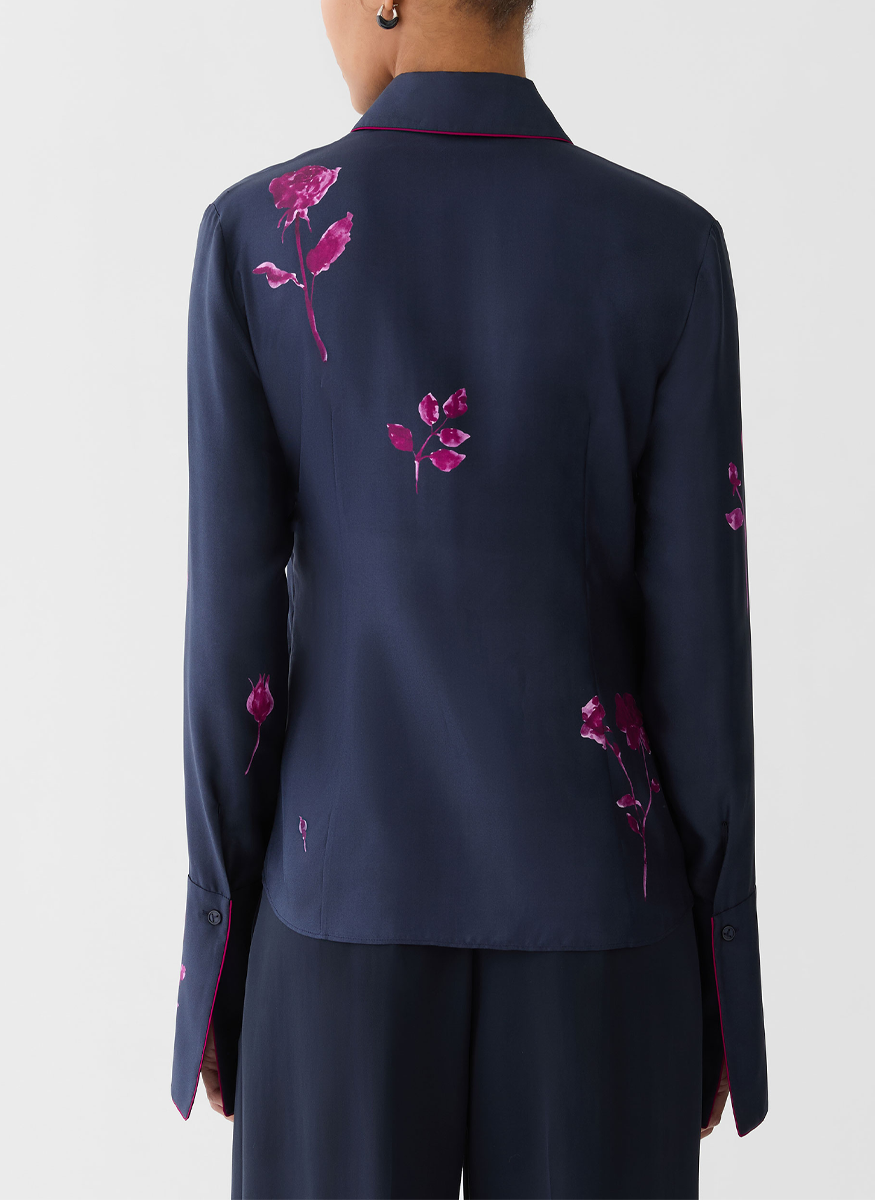 Long Sleeve Blouse with French Cuff - Lafayette 148 New York