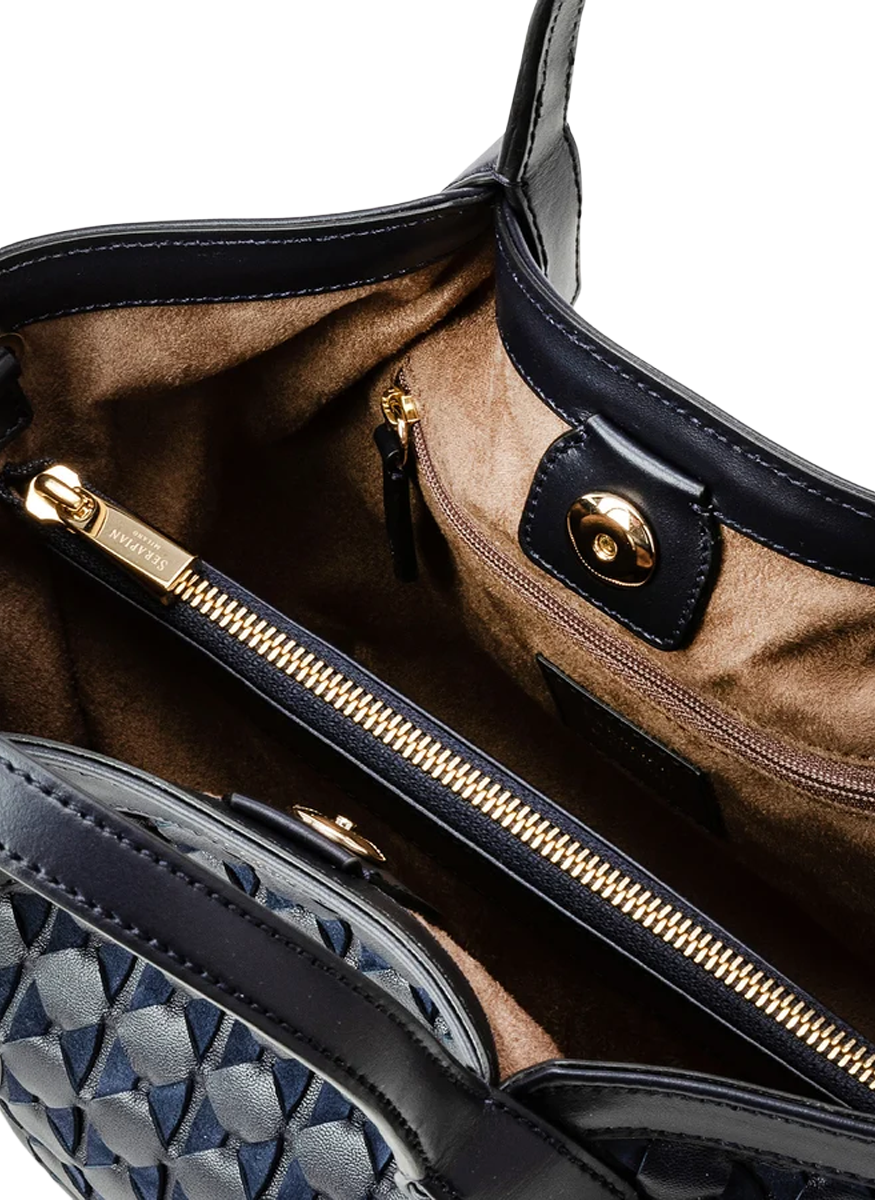 Mini Secret Mosaico Bag in Midnight Blue - Serapian