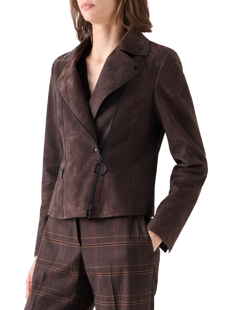 Motorbike Jacket In Lamb Suede - Akris Punto