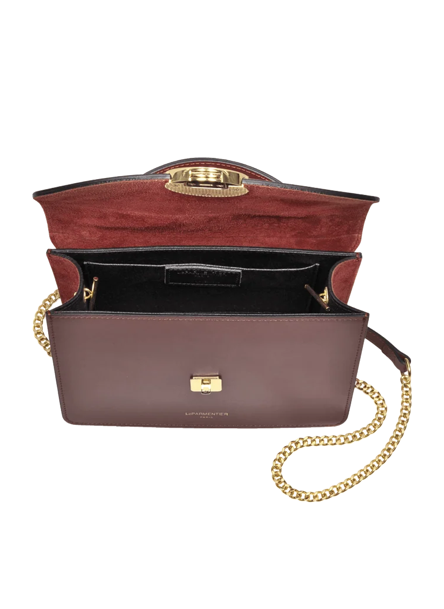 Odina Top Handle Shoulder Bag in Dark Cherry - LEPARMENTIER