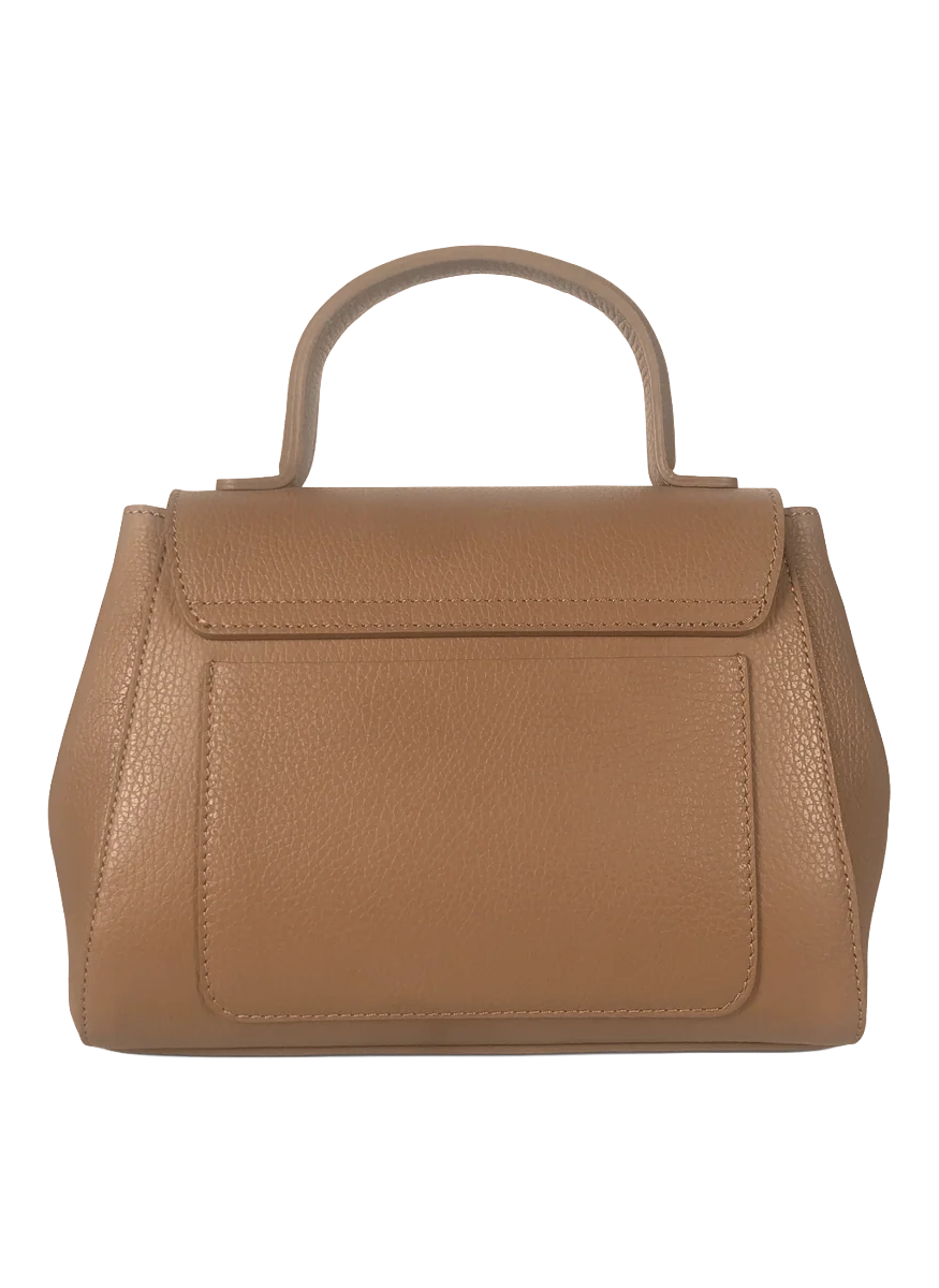 Ladyfinger Top Handle Ladybag with Strap in Cognac - LEPARMENTIER
