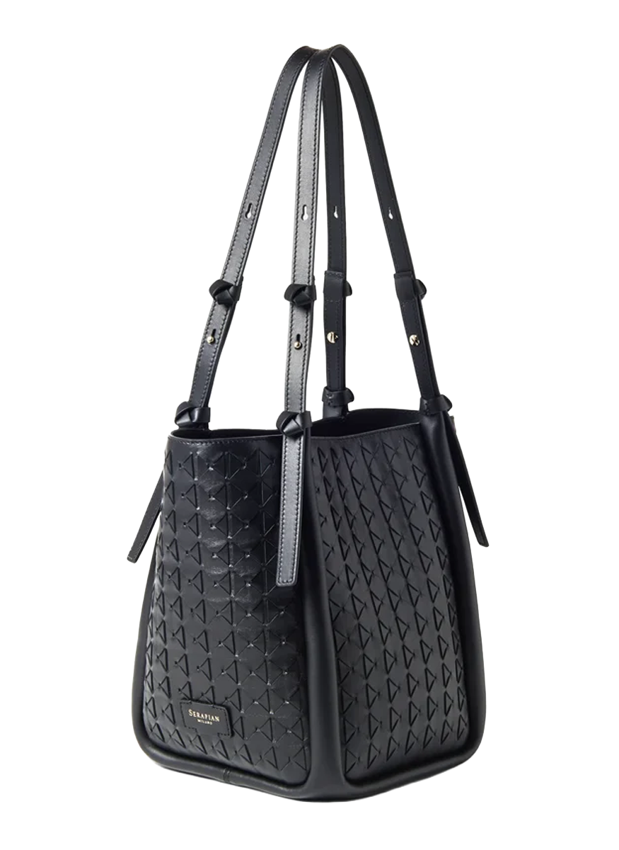 Bucket Bag in Mosaico Black - Serapian
