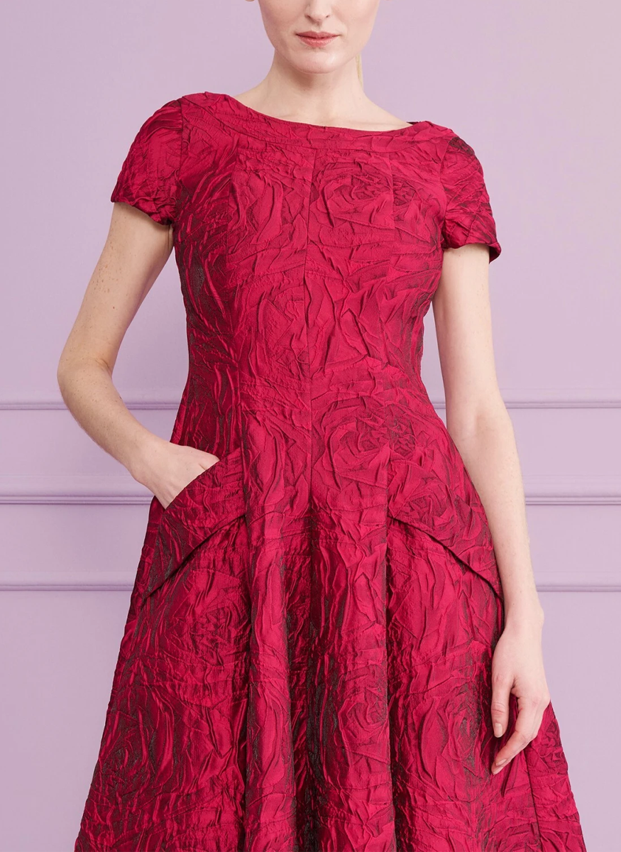 Evening Gown In  Poiret Rose Jacquard - Talbot Runhof