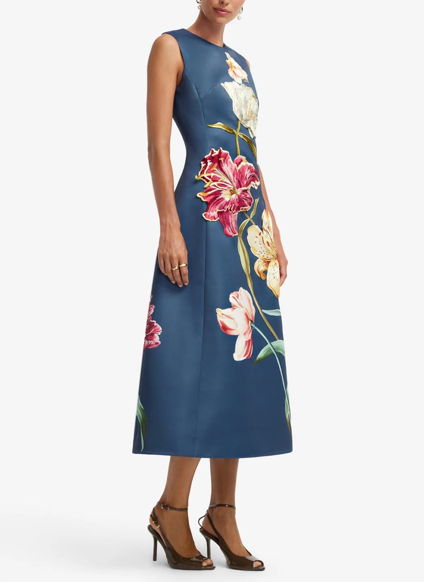 Cleo Embroidered Sleeveless Midi Dress - Leo Lin